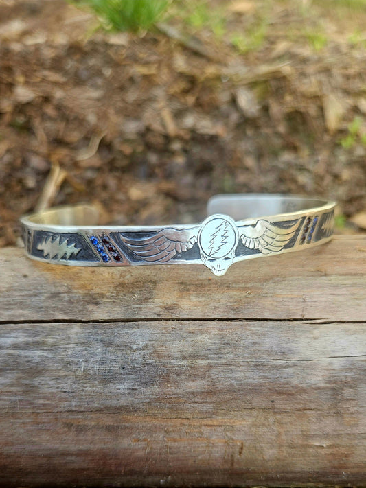Custom Grateful Dead cuff bracelet